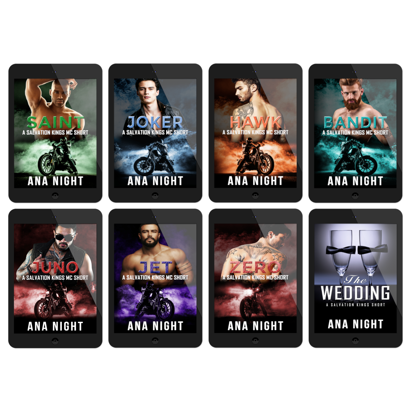 Ebook bundle of the Salvation Kings MC Shorts by author Ana Night.