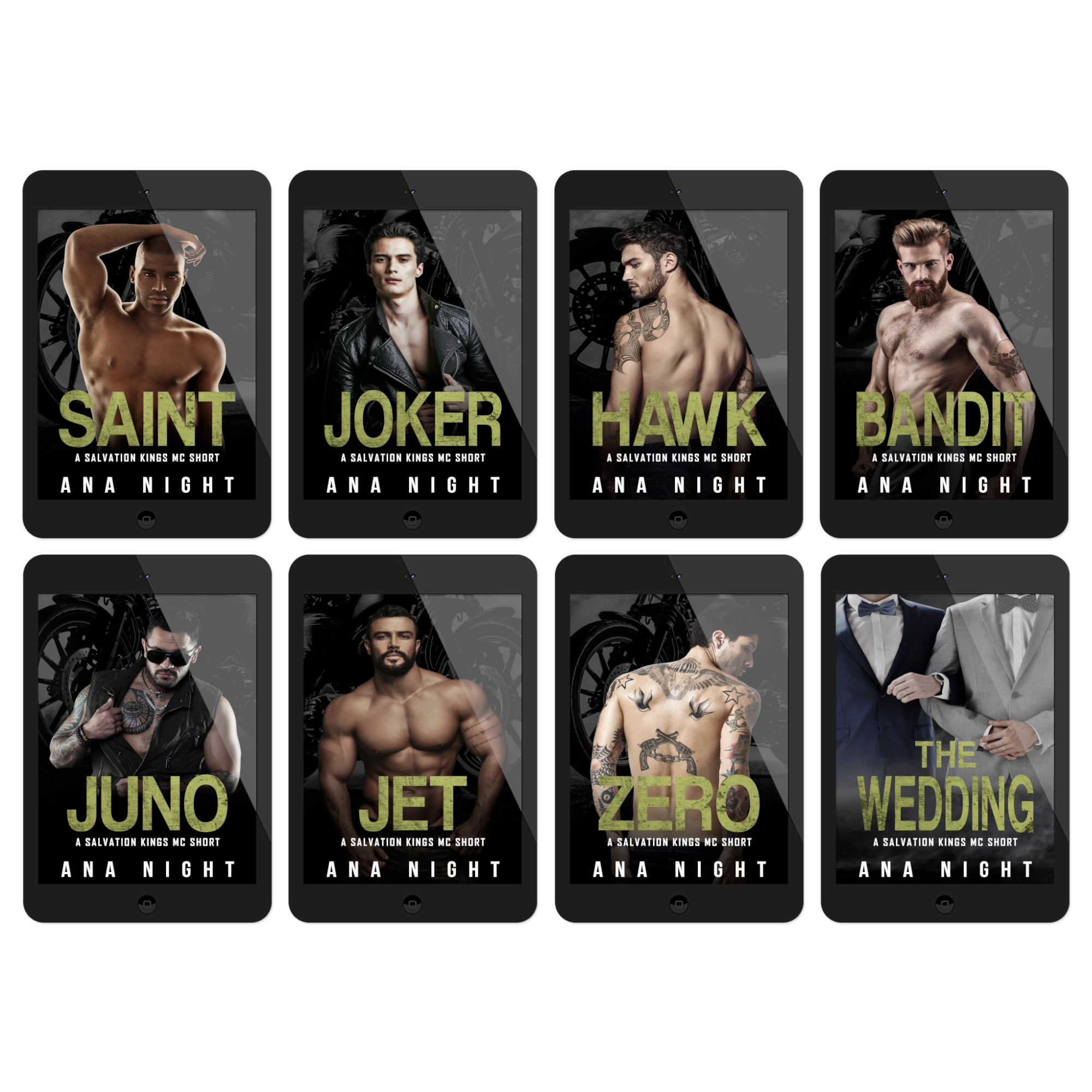 Ebook bundle of the Salvation Kings MC Shorts by author Ana Night.