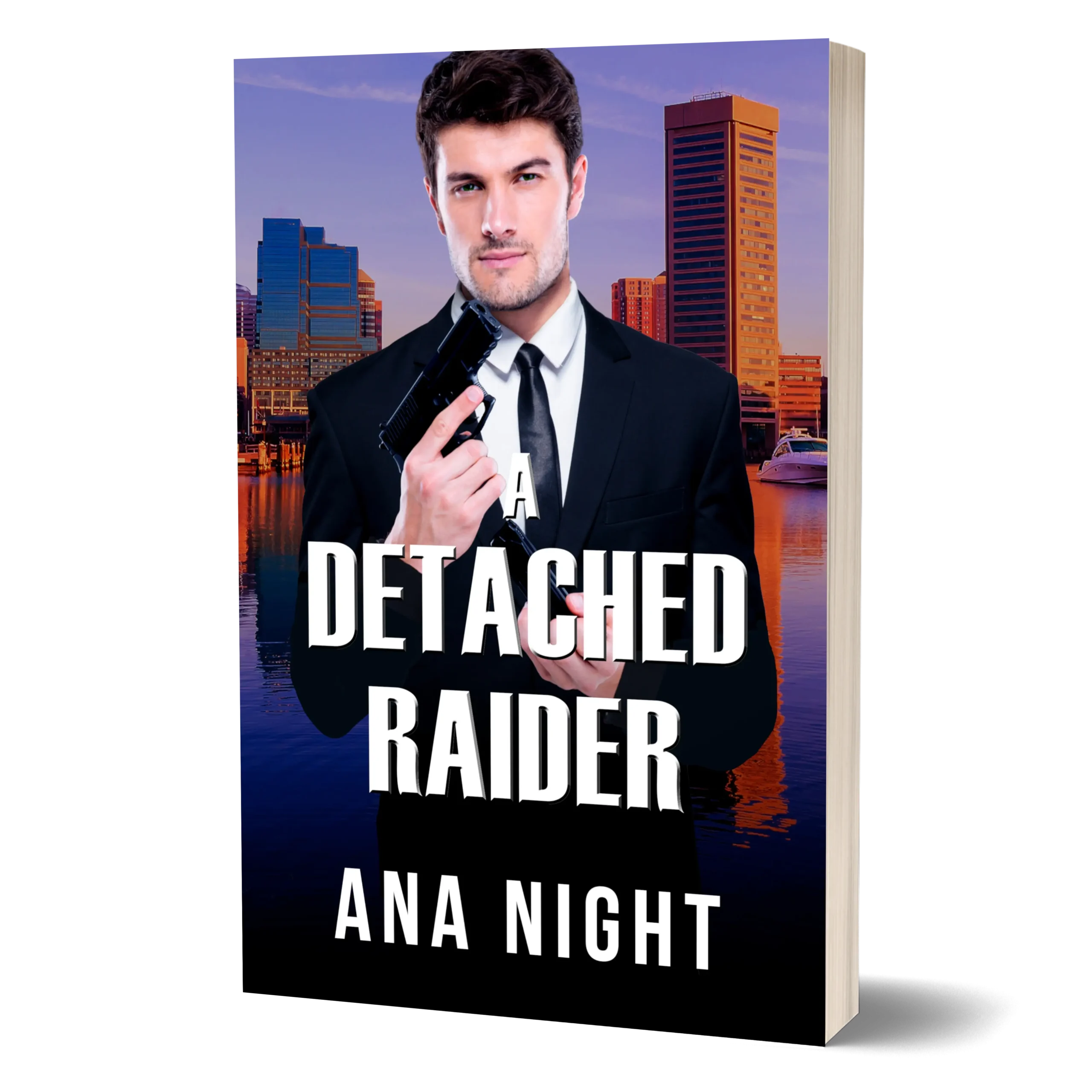 Paperback front cover of A Detached Raider: The Black Raiders book one by author Ana Night.