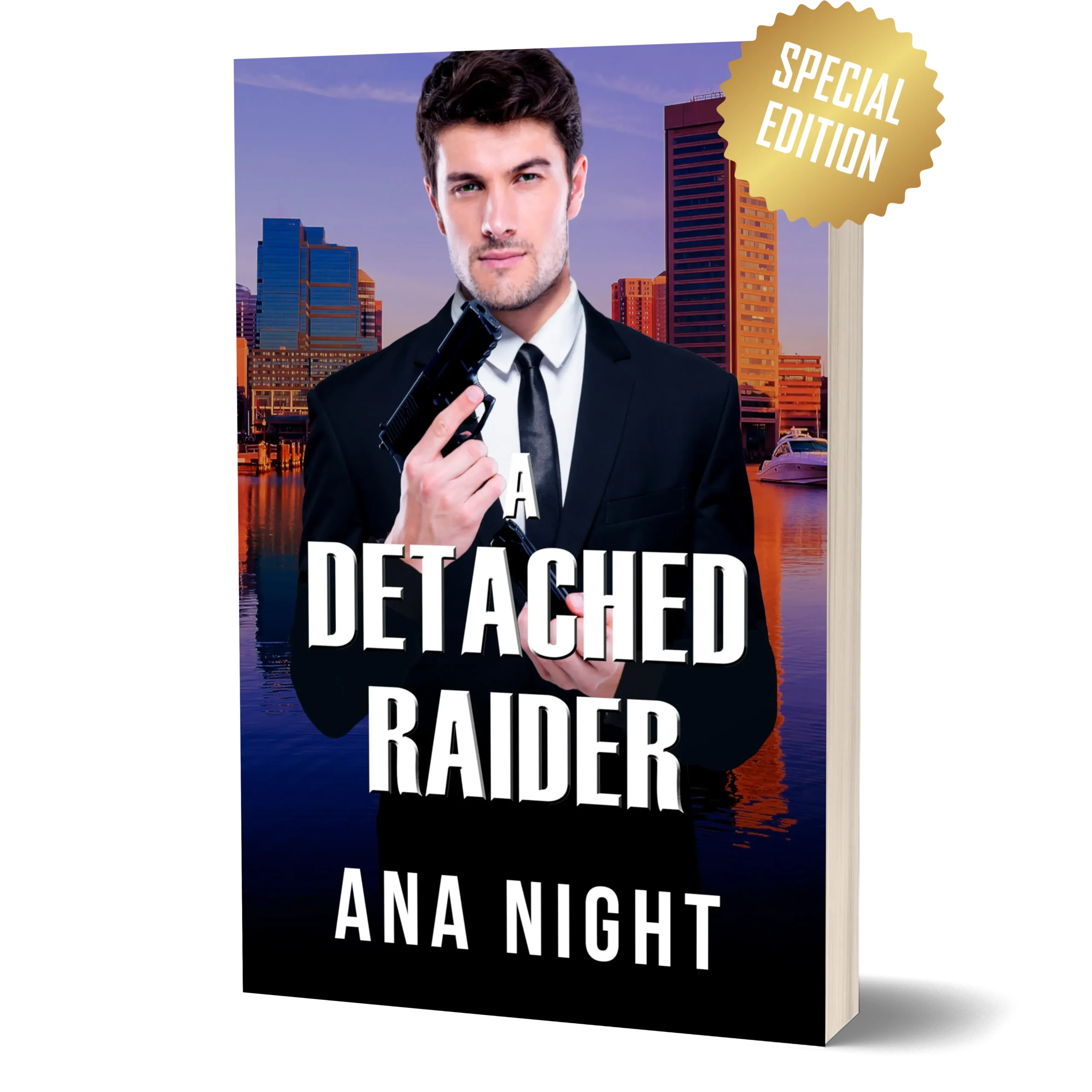 Paperback front cover of A Detached Raider: The Black Raiders book one by author Ana Night.